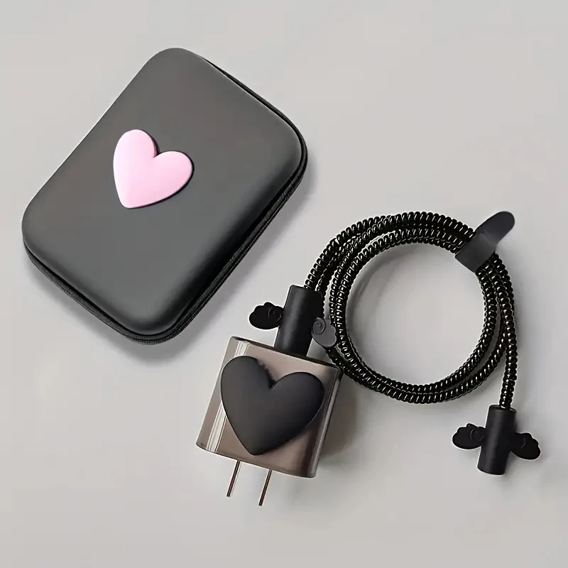Korea Cute 3D Love Heart + EVA Storage Bag Set